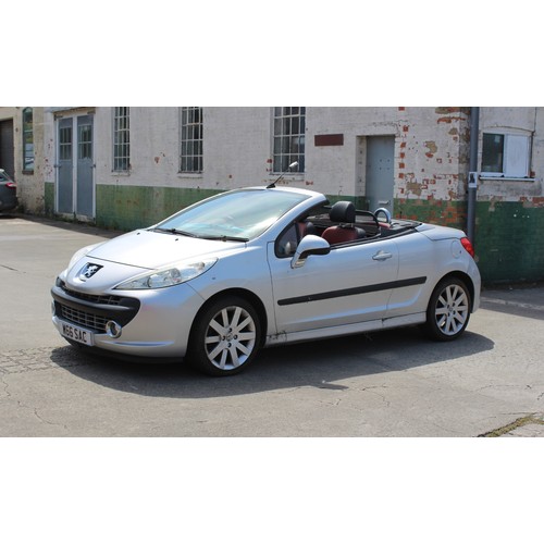 225A - Car - Peugeot 207 cc convertible, September 2007, silver, petrol, automatic, power hood, personalise... 
