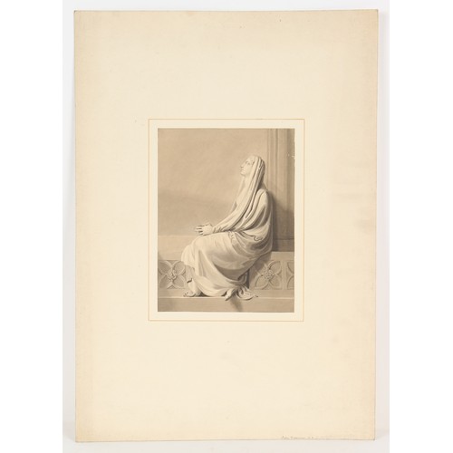 113 - Property of a gentleman of title - John Flaxman R.A. (1755-1826) - LADY IN CONTEMPLATION - grey wash... 