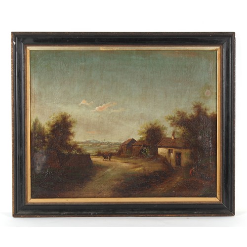 143 - Property of a lady - Patrick Nasmyth (1787-1831) - RURAL LANDSCAPE WITH FIGURES - oil on canvas, 21.... 