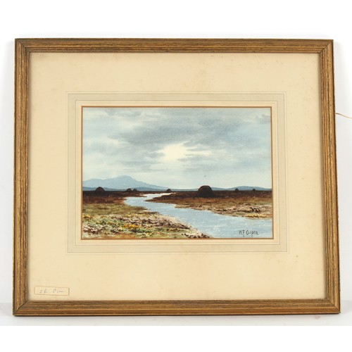 115 - Property of a gentleman - William F. Cooper (Irish, fl.1923-35) - BOG LANDSCAPE IN IRELAND - waterco... 