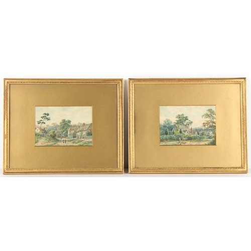 116 - Property of a gentleman - Albert Dunington (1860-1928) - VILLAGE SCENES - a pair, watercolours, each... 