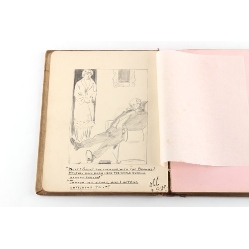 75 - Property of a gentleman - an early 20th century autograph book, containing drawings and verses, the ... 