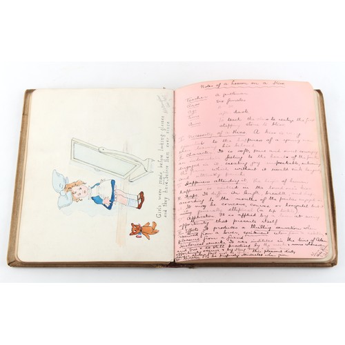 75 - Property of a gentleman - an early 20th century autograph book, containing drawings and verses, the ... 