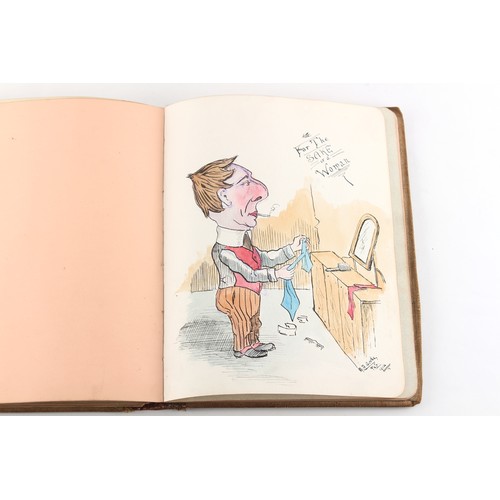 75 - Property of a gentleman - an early 20th century autograph book, containing drawings and verses, the ... 