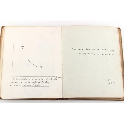 75 - Property of a gentleman - an early 20th century autograph book, containing drawings and verses, the ... 