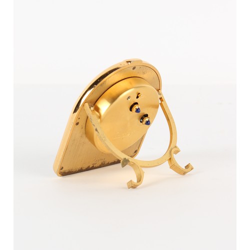 246 - Property of a lady - a Cartier quartz alarm clock, with folding strut, requires new battery, 3.45ins... 