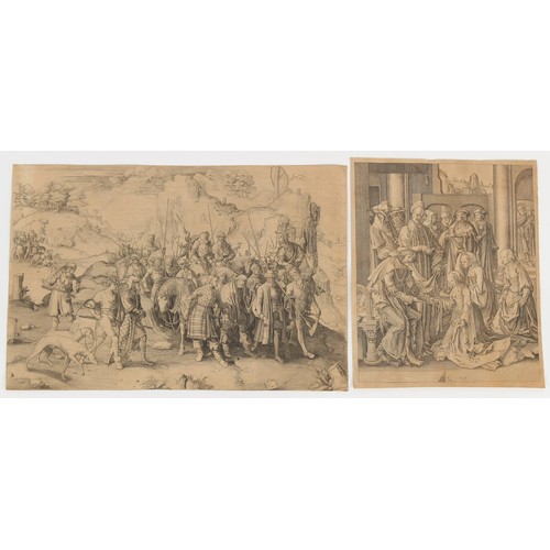 91 - Property of a gentleman of title - after Lucas Van Leyden (1494-1533) - five unframed engravings, in... 