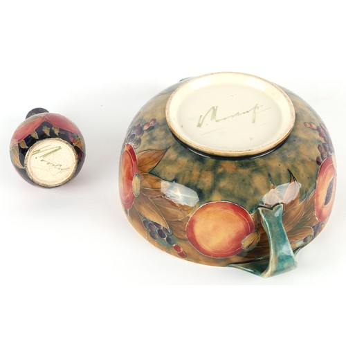 200 - Property of a lady - an early Moorcroft pomegranate two handled bowl, some crazing & surface scratch... 