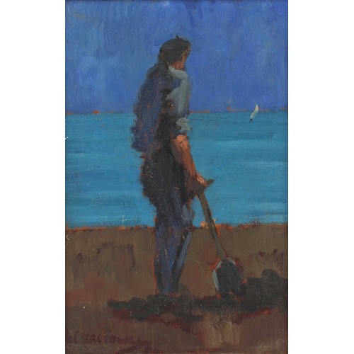 150 - Property of a gentleman - Kathleen Sylvester Le Clerc Fowle (1903-1992) - FIGURE ON A BEACH - oil on... 