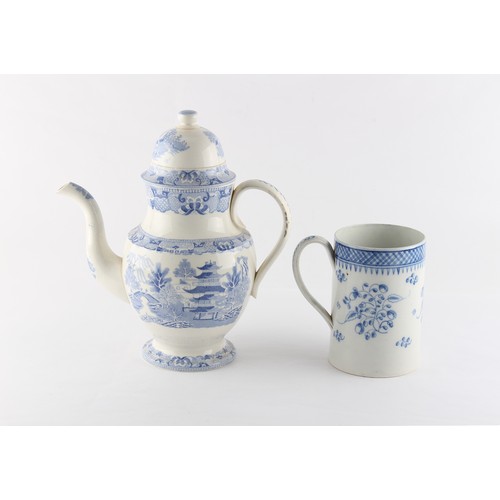 182 - Property of a gentleman - a late 18th / early 19th century English pearlware blue & white printed ba... 