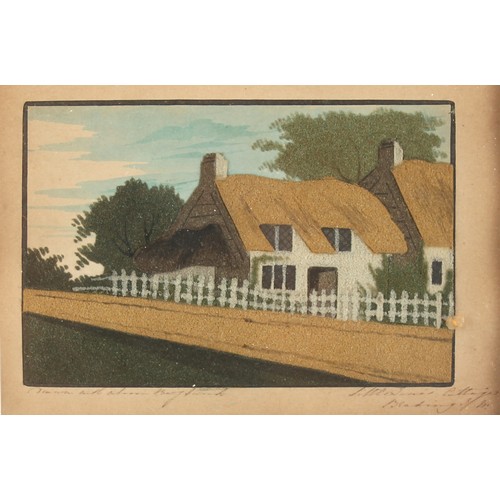 221 - Property of a gentleman - a 19th century sand picture entitled 'Little Jane's Cottage / Brading I. o... 