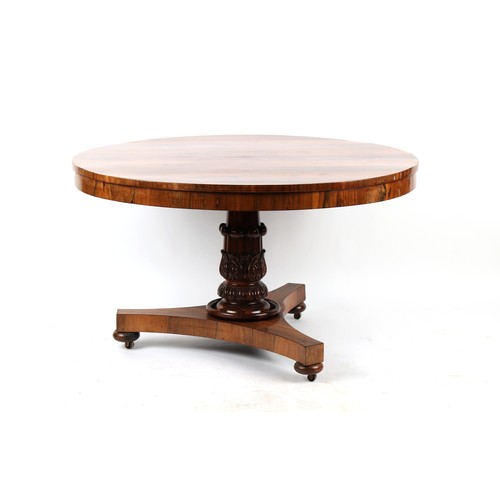 321 - Property of a deceased estate - a William IV rosewood circular tilt-top dining table, circa 1835, wi... 