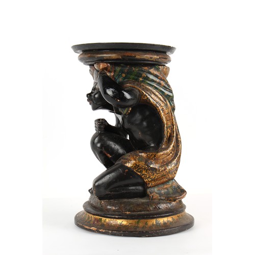 347 - Property of a lady - a late 19th century Venetian carved & painted wood Blackamoor table or stand, 2... 