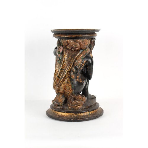 347 - Property of a lady - a late 19th century Venetian carved & painted wood Blackamoor table or stand, 2... 