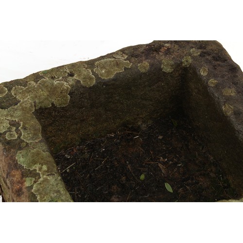 360 - Property of a gentleman - an antique granite trough, with drainage hole, approximately 21 by 20ins. ... 