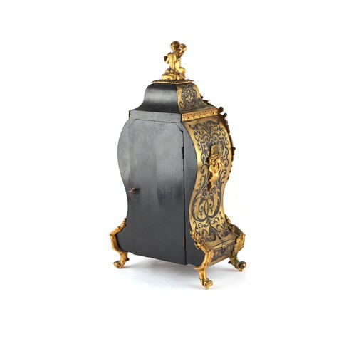 262B - Property of a gentleman - a late 19th century French Boulle style mantel clock, the Japy Freres 8-da... 