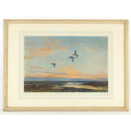 104 - Property of a gentleman - Peter Scott (1906-1989) - MALLARDS IN FLIGHT - signed print, published by ... 