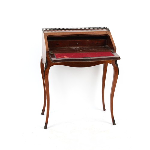 319 - Property of a lady - a 19th century French gilt metal mounted rosewood & floral marquetry inlaid bur... 