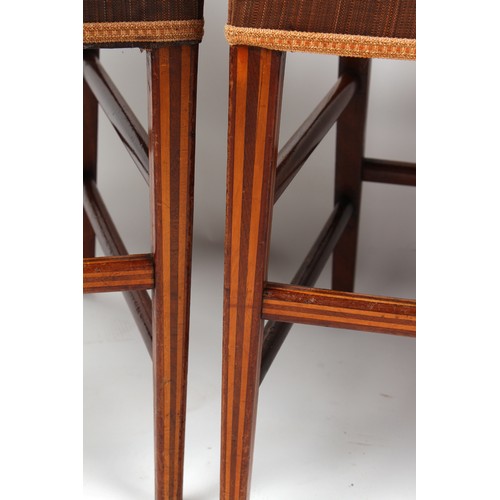 352 - Property of a gentleman - a set of four early 19th century George III / IV mahogany & boxwood strung... 