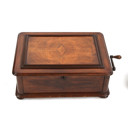 236 - Property of a lady - a Victorian walnut cased 15 1/2 inch (39cms.) horizontal polyphon musical box, ... 