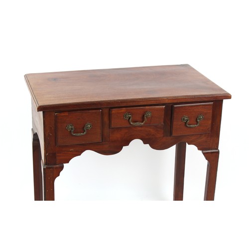 305 - Property of a gentleman - an 18th century George III mahogany lowboy, with square chamfered legs, 30... 