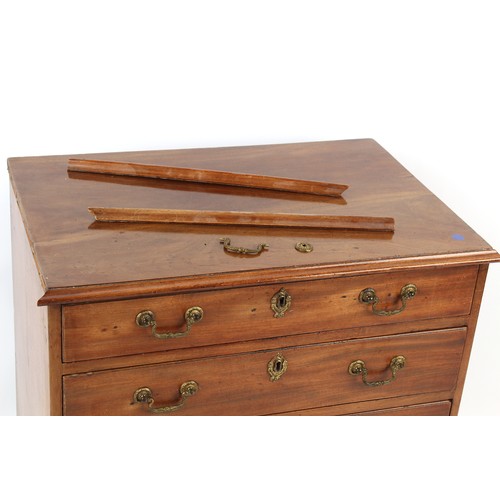 355 - Property of a gentleman - a small George III mahogany chest of four long graduated drawers, on brack... 