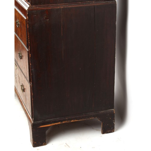 342 - Property of a lady - an early 18th century walnut chest-on-chest or tallboy, in two parts, pine side... 