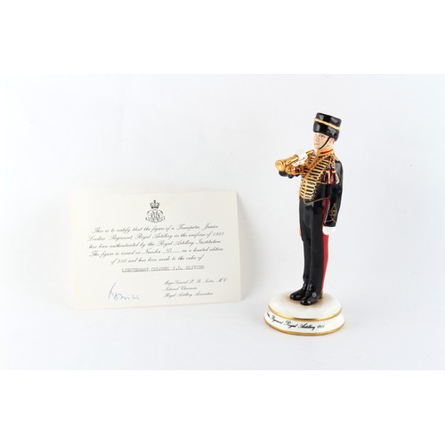 532 - Property of a gentleman - a Michael Butty porcelain limited edition figure of a Trumpeter of The Jun... 