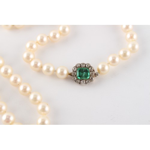 72 - Property of a lady - a cultured pearl single strand necklace, the 87 uniform pearls each approximate... 