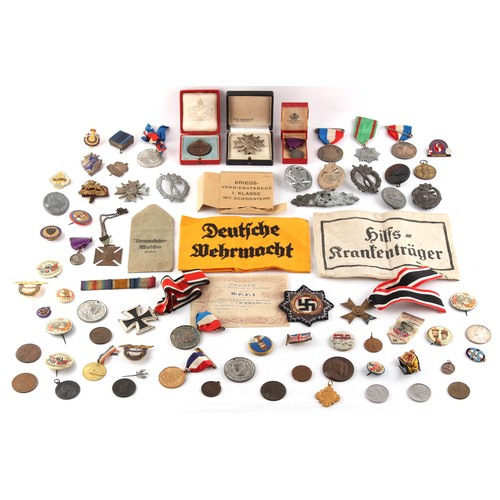 537 - Property of a lady - a quantity of medals, badges, etc. including German military Third Reich Second... 