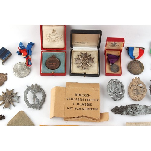 537 - Property of a lady - a quantity of medals, badges, etc. including German military Third Reich Second... 