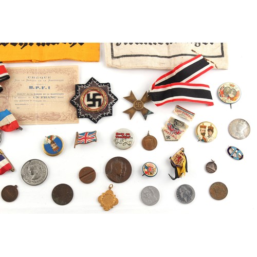 537 - Property of a lady - a quantity of medals, badges, etc. including German military Third Reich Second... 