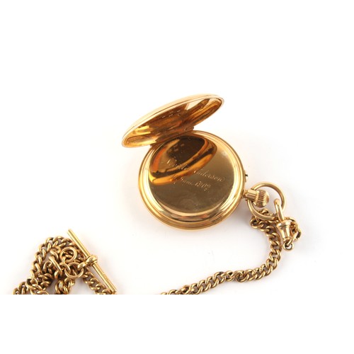 36 - Property of a gentleman - an Edwardian 18ct gold half hunter pocket watch, keyless wind, hallmarked ... 