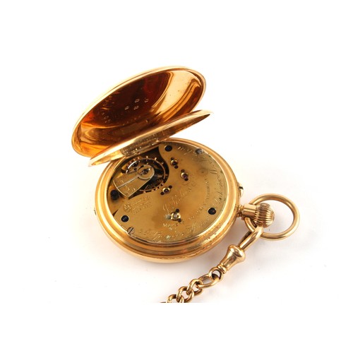 36 - Property of a gentleman - an Edwardian 18ct gold half hunter pocket watch, keyless wind, hallmarked ... 