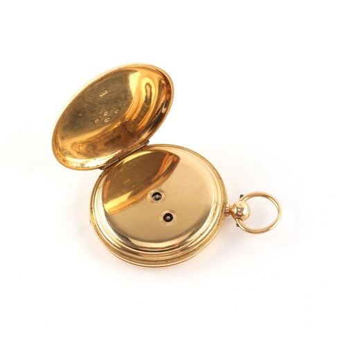 29 - Property of a lady - a Victorian 18ct gold hunter cased pocket watch, the dust cover also hallmarked... 