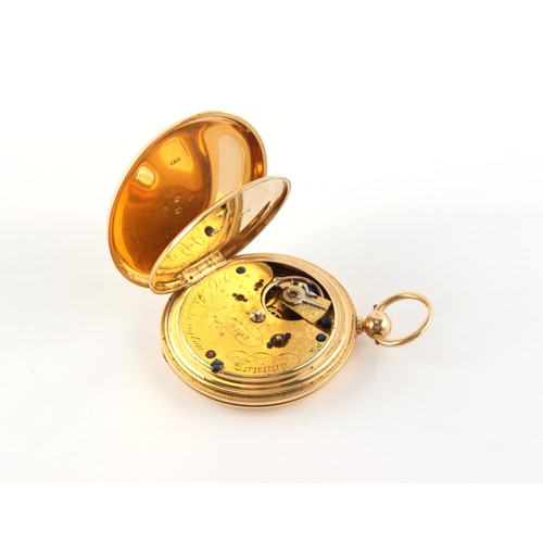 29 - Property of a lady - a Victorian 18ct gold hunter cased pocket watch, the dust cover also hallmarked... 