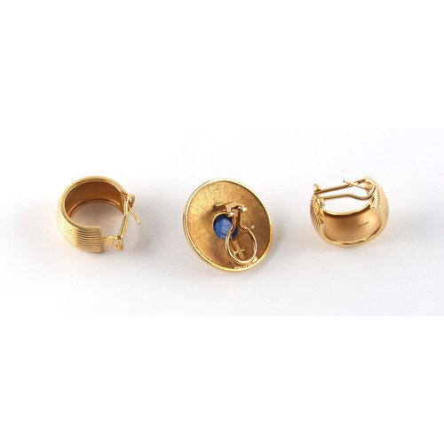 276B - Property of a lady - Theo Fennell - a pair of 18ct yellow gold hoop earrings, with clip & post faste... 