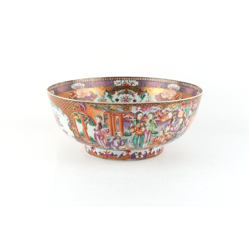 85 - Property of a gentleman - a Chinese mandarin pattern punch bowl, Qianlong period (1736-1795), 11.3in... 