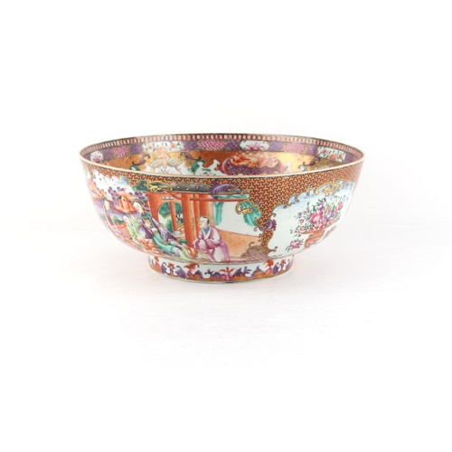 85 - Property of a gentleman - a Chinese mandarin pattern punch bowl, Qianlong period (1736-1795), 11.3in... 