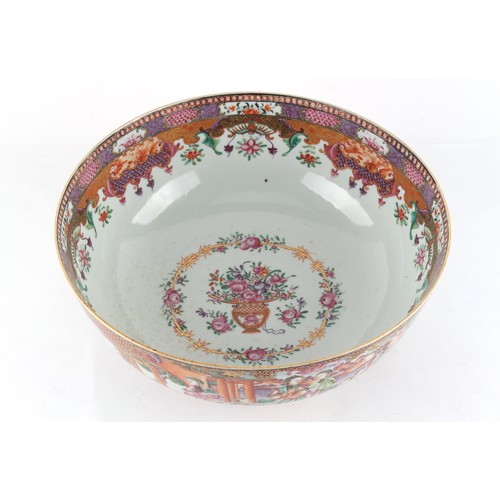 85 - Property of a gentleman - a Chinese mandarin pattern punch bowl, Qianlong period (1736-1795), 11.3in... 