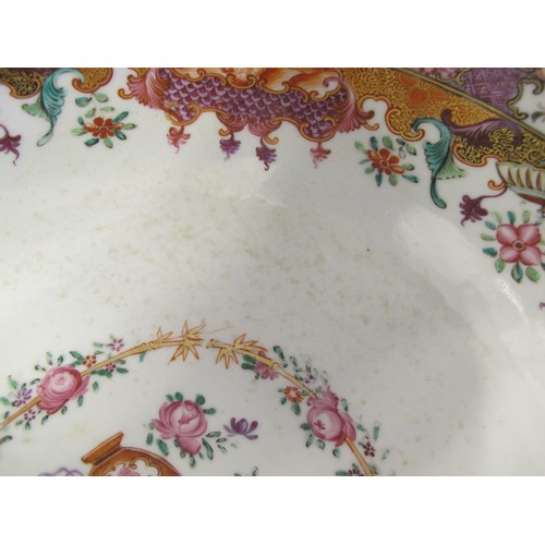 85 - Property of a gentleman - a Chinese mandarin pattern punch bowl, Qianlong period (1736-1795), 11.3in... 