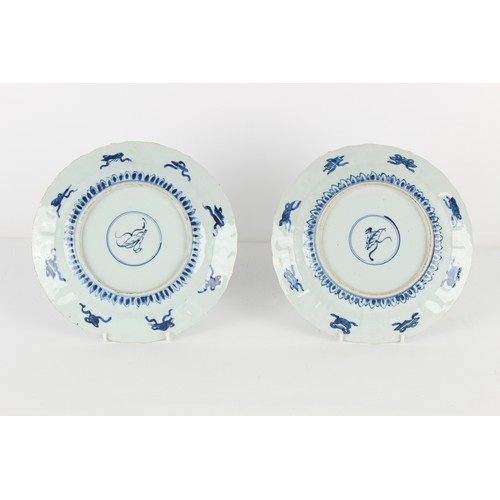 93 - Property of a lady - two similar Chinese blue & white plates, Kangxi period (1662-1722), each 10.75i... 