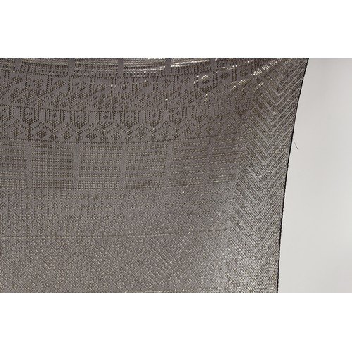 167 - Property of a gentleman - an early 20th century  Egyptian black lace & silver sequined shawl, approx... 