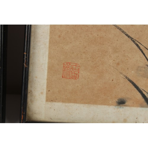 49 - Property of a gentleman - a set of three early / mid 20th century Chinese ink & grey wash paintings ... 