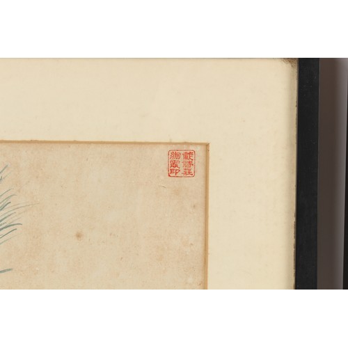 50 - Property of a gentleman - two early 20th century Chinese paintings on paper, one depicting a bird on... 