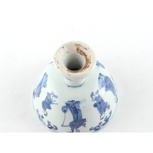 115 - Property of a lady - a Chinese blue & white stem cup, Ming Dynasty (1368-1644), painted with various... 