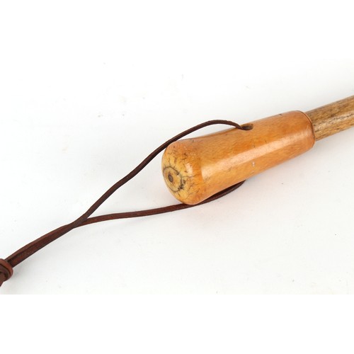 136 - Property of a gentleman - a late 19th century marine ivory & whale bone walking cane, 34.1ins. (84cm... 