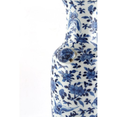 109 - Property of a gentleman - a late 19th / early 20th century blue & white slender vase, decorated with... 