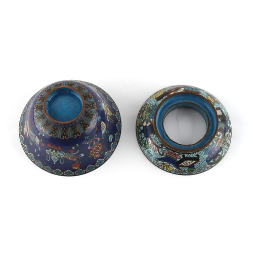 10 - Property of a gentleman - a 19th century Chinese cloisonne ring stand, 4ins. (10.2cms.) diameter; to... 