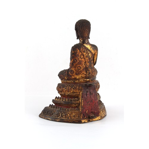 60 - Property of a lady - a Thai gilt bronze Buddha, 19th century, 6.25ins. (16cms.) high; together with ... 